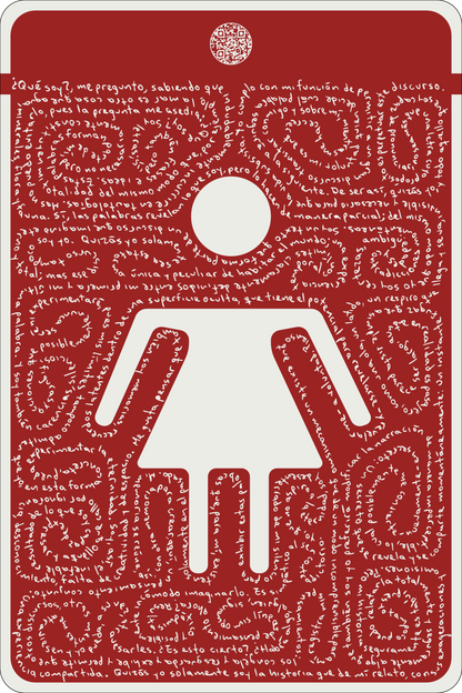 TRY DEFINIRME - Letrero de señalética para baños - Literatura Expandida - Arte
